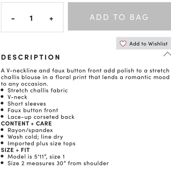 Torrid Stretch Challis Lace-Up Back Top Size 2 Button Front - Picture 10 of 10